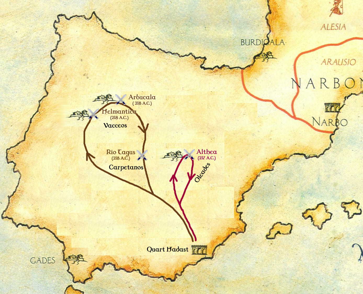 Resultado de imagen de Reconstrucción del recorrido de Aníbal en la campaña del Duero (220 a. C.)
