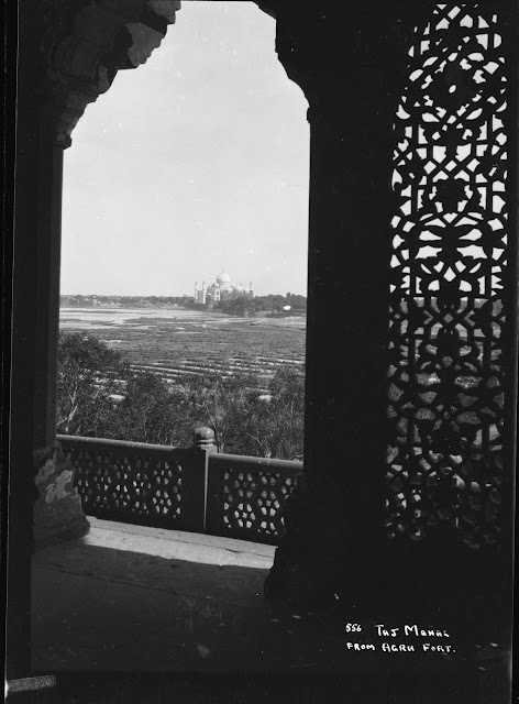 View+of+Taj+Mahal+from+Agra+Fort+-+c1928