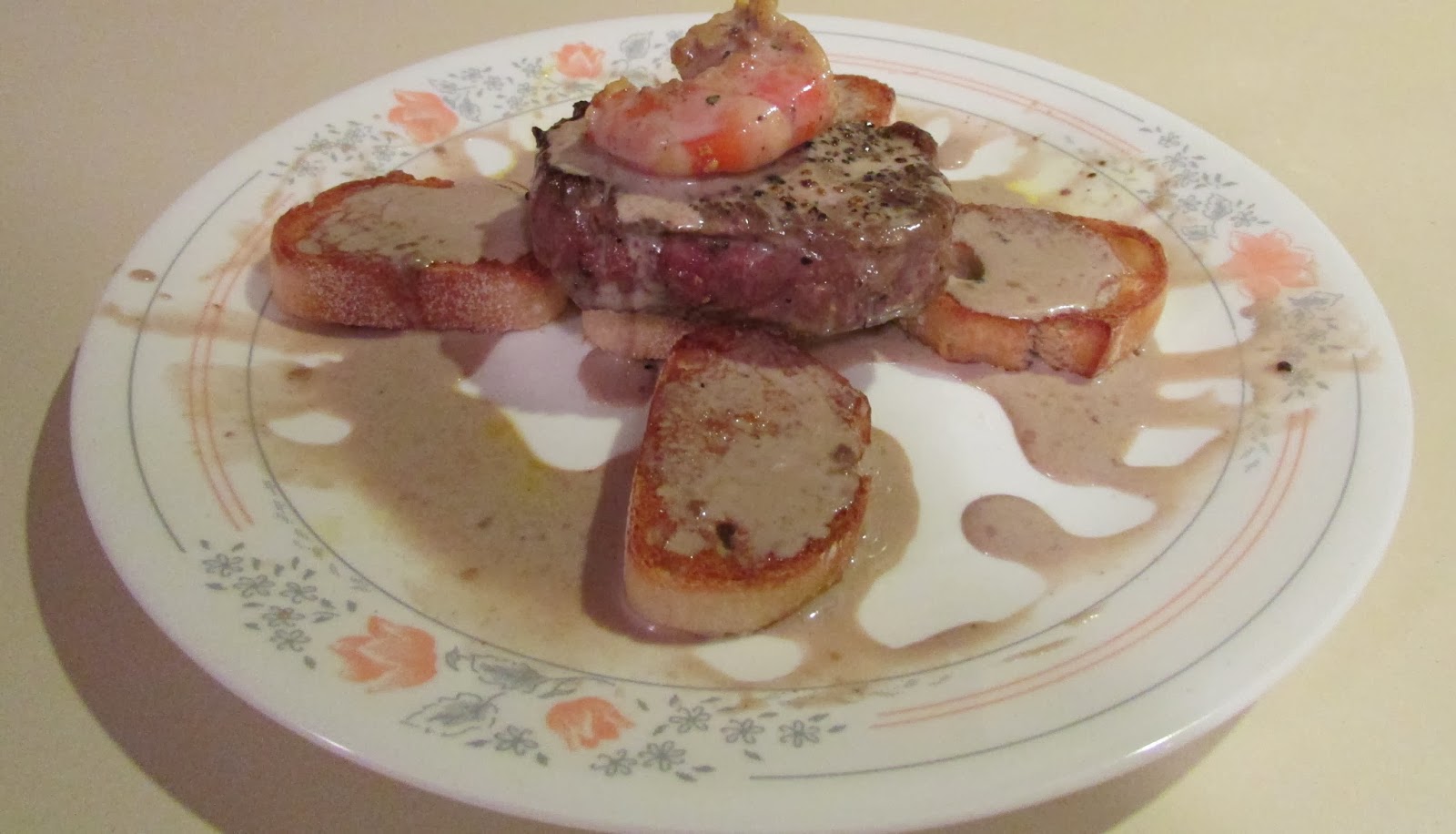 Foodie Mom Peppered Steak and Shrimp With Cognac Cream Sauce