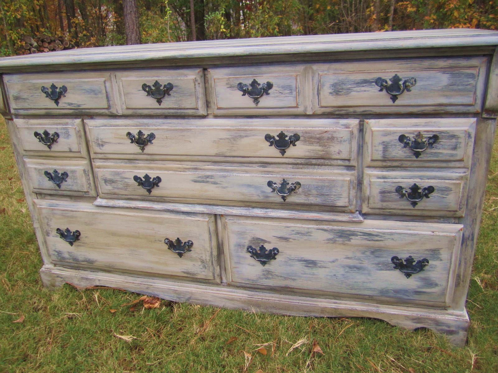 Restored "chic" designs by Brie crackle finish dresser