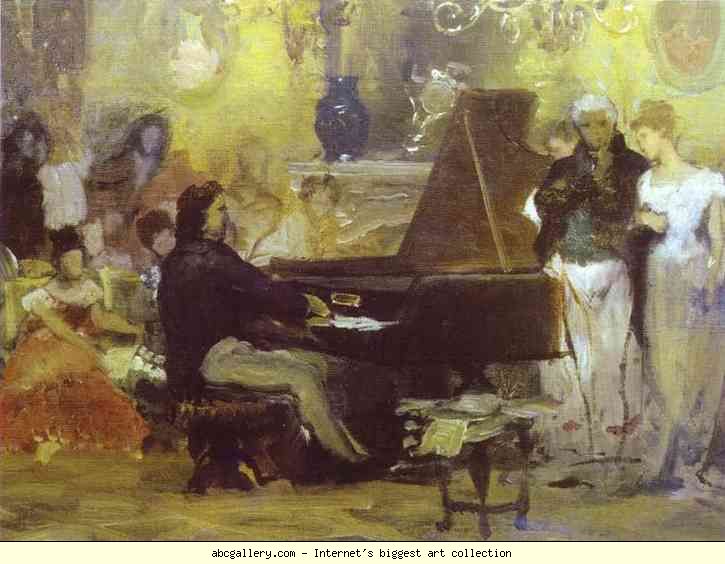 Henryk Siemiradzki, Chopin Performing in the Guest-Hall of Anton Radziville in Berlin in 1829, Croquis, 1887, The Russian Museum, St. Petersburg, Russia