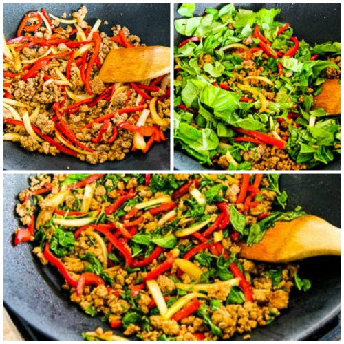 ThaiInspired Ground Turkey StirFry with Basil and Peppers Kalyn's