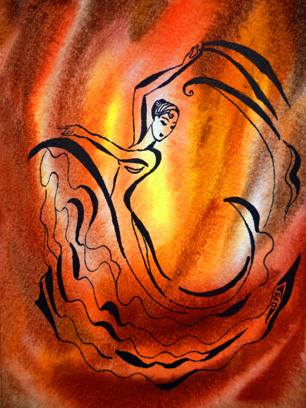 Lady Abstract Painting