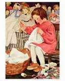 Little Girl Sewing