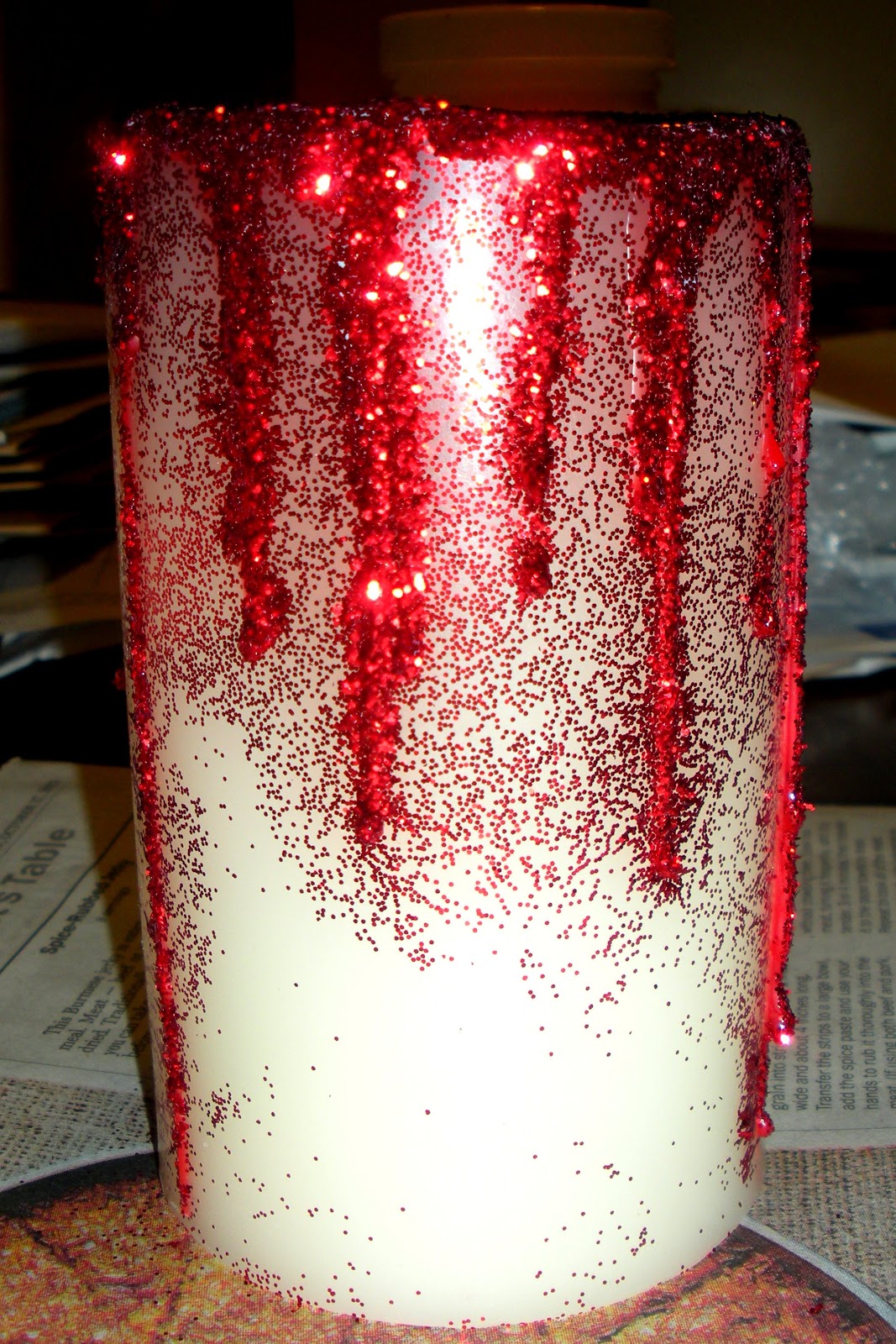 Craft A Spell Bleeding Candle {Glitter Edition}