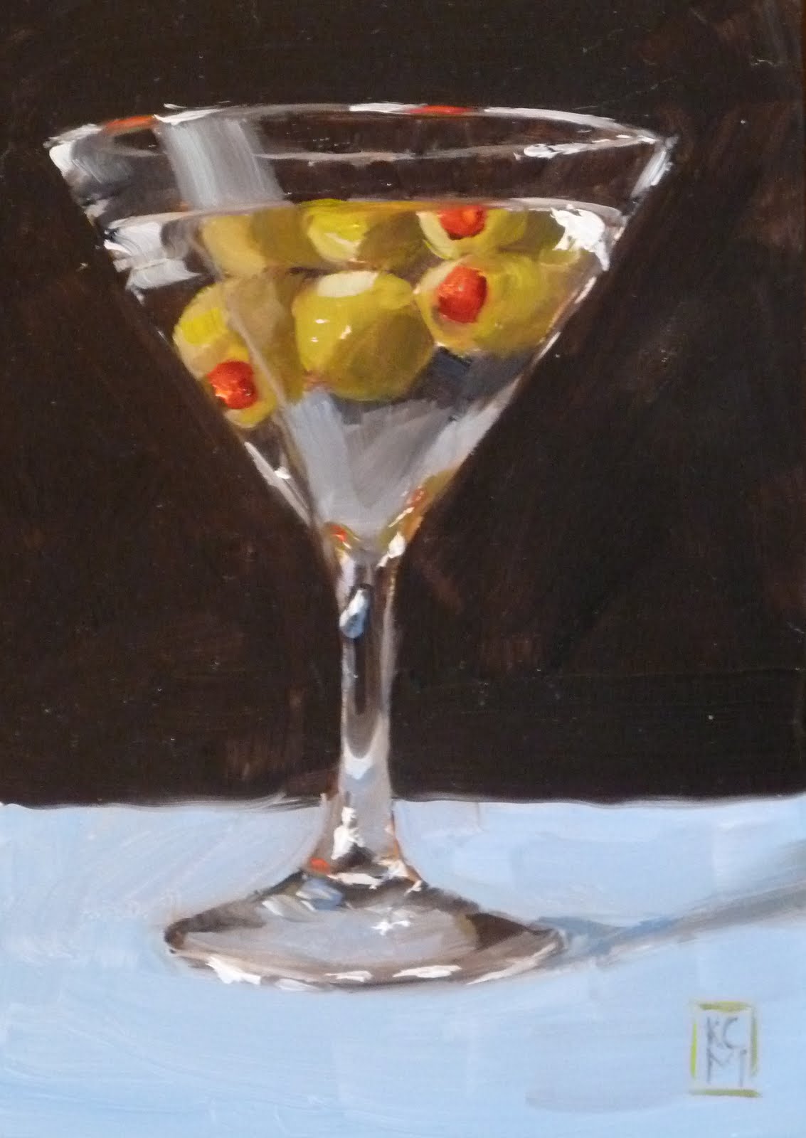 Kelley MacDonald's Paintings Three Olive Martinitime