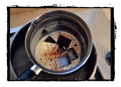 making chilli-chocolate pralines