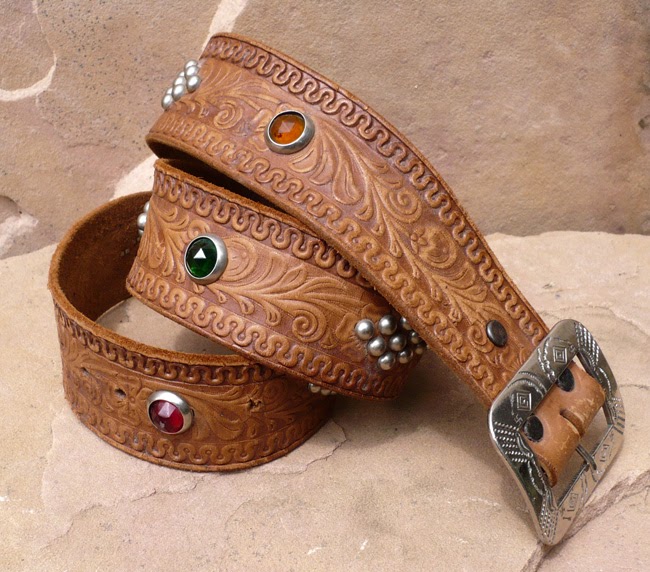ACE WESTERN BELTS VINTAGE STUDDED JEWELED BELT