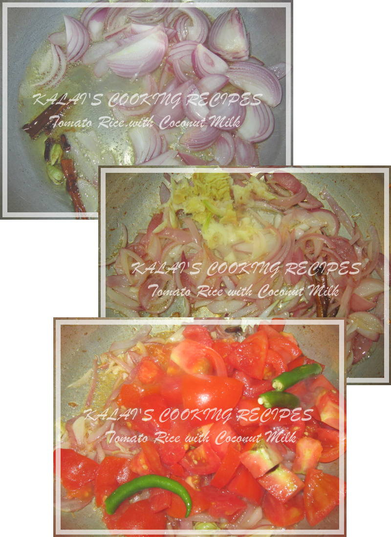 KALAI'S COOKING RECIPES Tomato Rice with Coconut Milk \ Thakkali Sadam