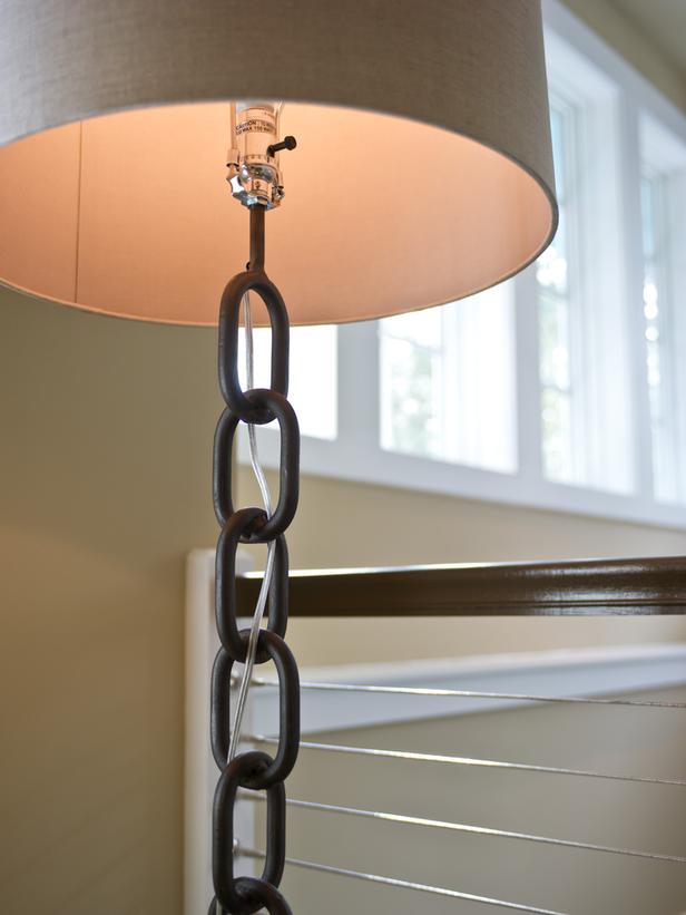 Designed To Resemble Inverted Chain Hung Pendant Lights Table Lamps