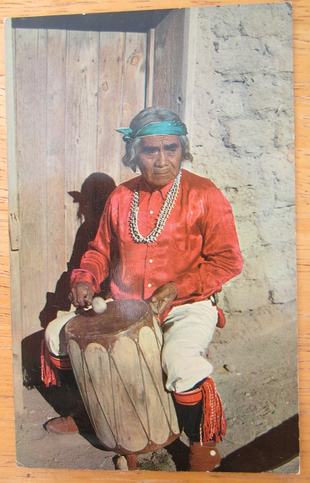 Judy's Postcards Plus Pueblo Indian Drummer Cochiti New Mexico Vintage
