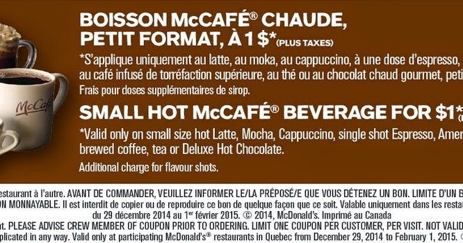 Coupons rabais mcdonald 2018