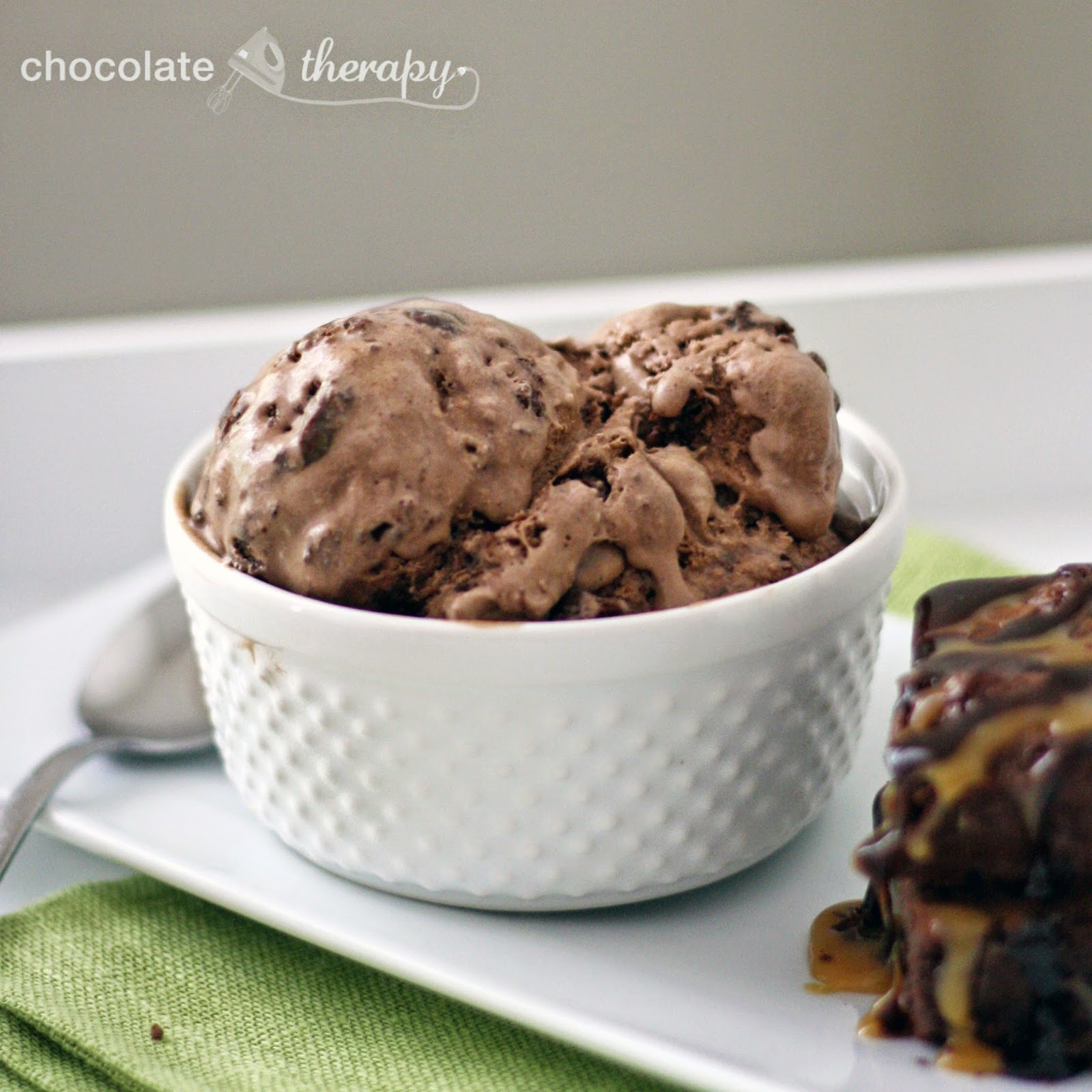 Chocolate Therapy Chocolate Fudge Brownie and Salted Caramel Ice Cream