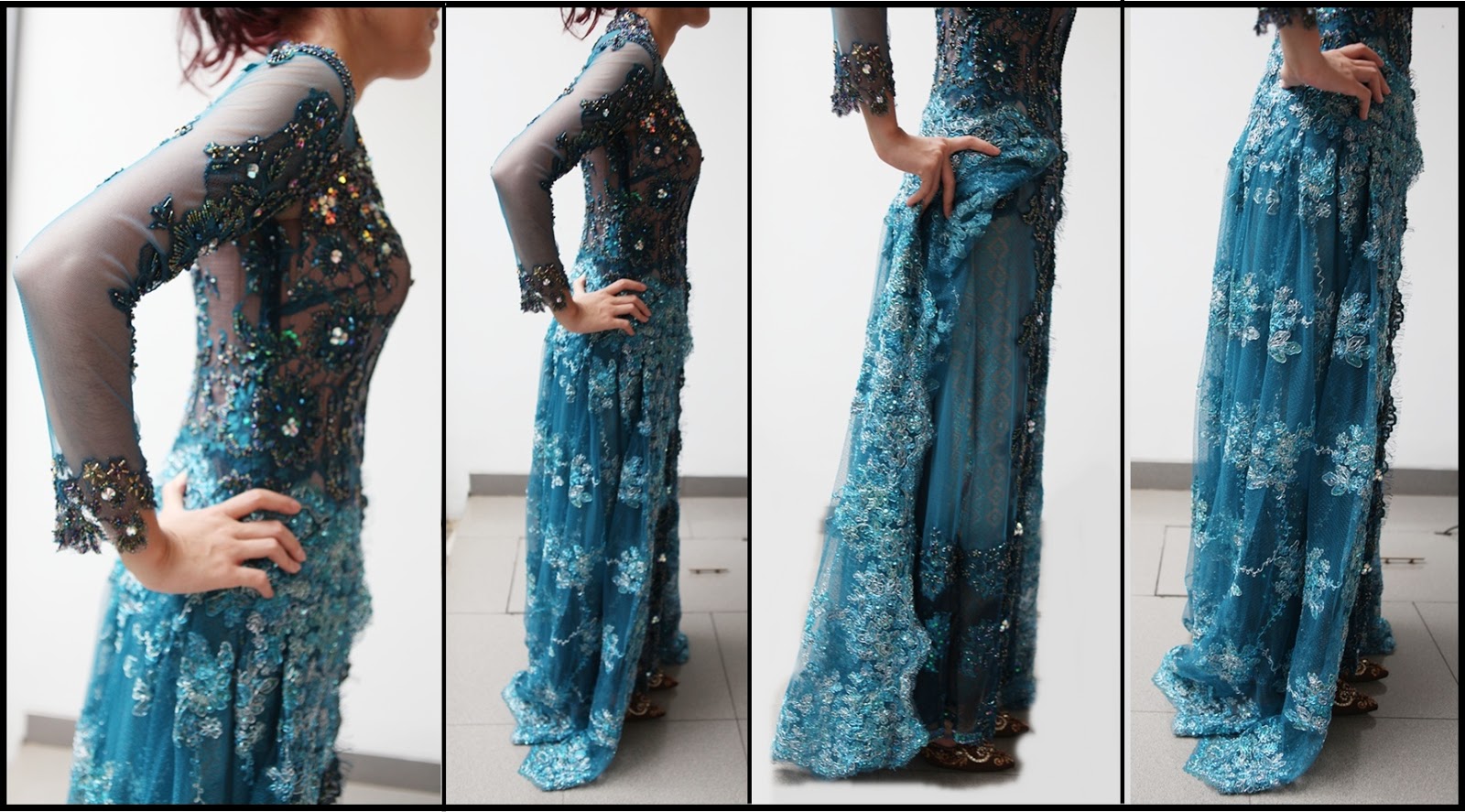 kebaya brokat warna gelap