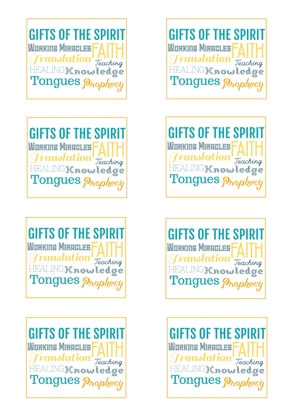 Primary Manual 7: Lesson 45, Gifts of the Spirit & Article of Faith #7 printable handout