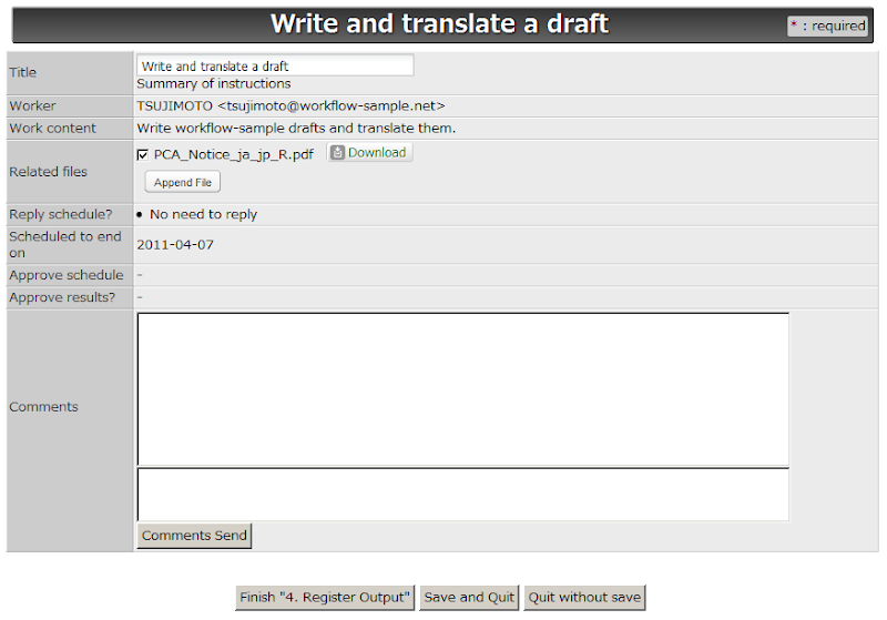 Workflow Sample: April 2011