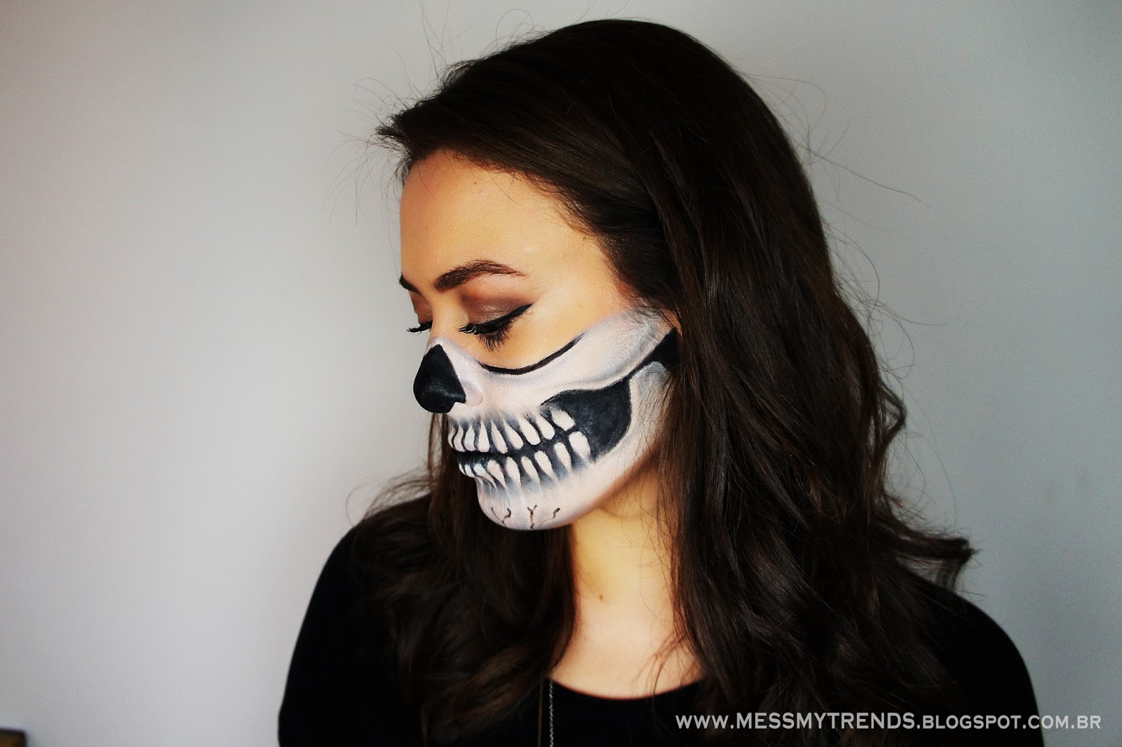 Maquiagem Caveira Fácil - Halloween 2019 - Carla M