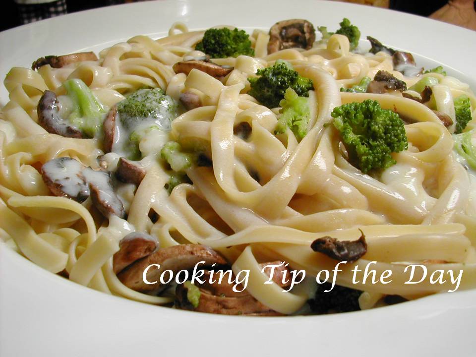 Cooking Tip of the Day Recipe Skinny Broccoli and Mushroom Fettuccini