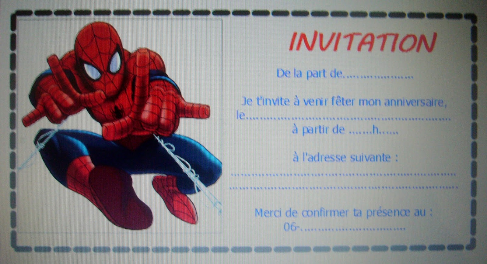 Carte D Invitation Anniversaire Garcon