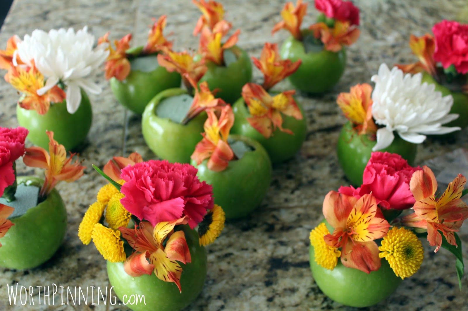 Worth Pinning Apple Vase Flower Arrangement