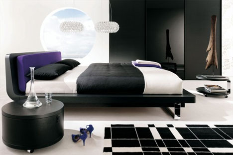 chambre noir et blanc design