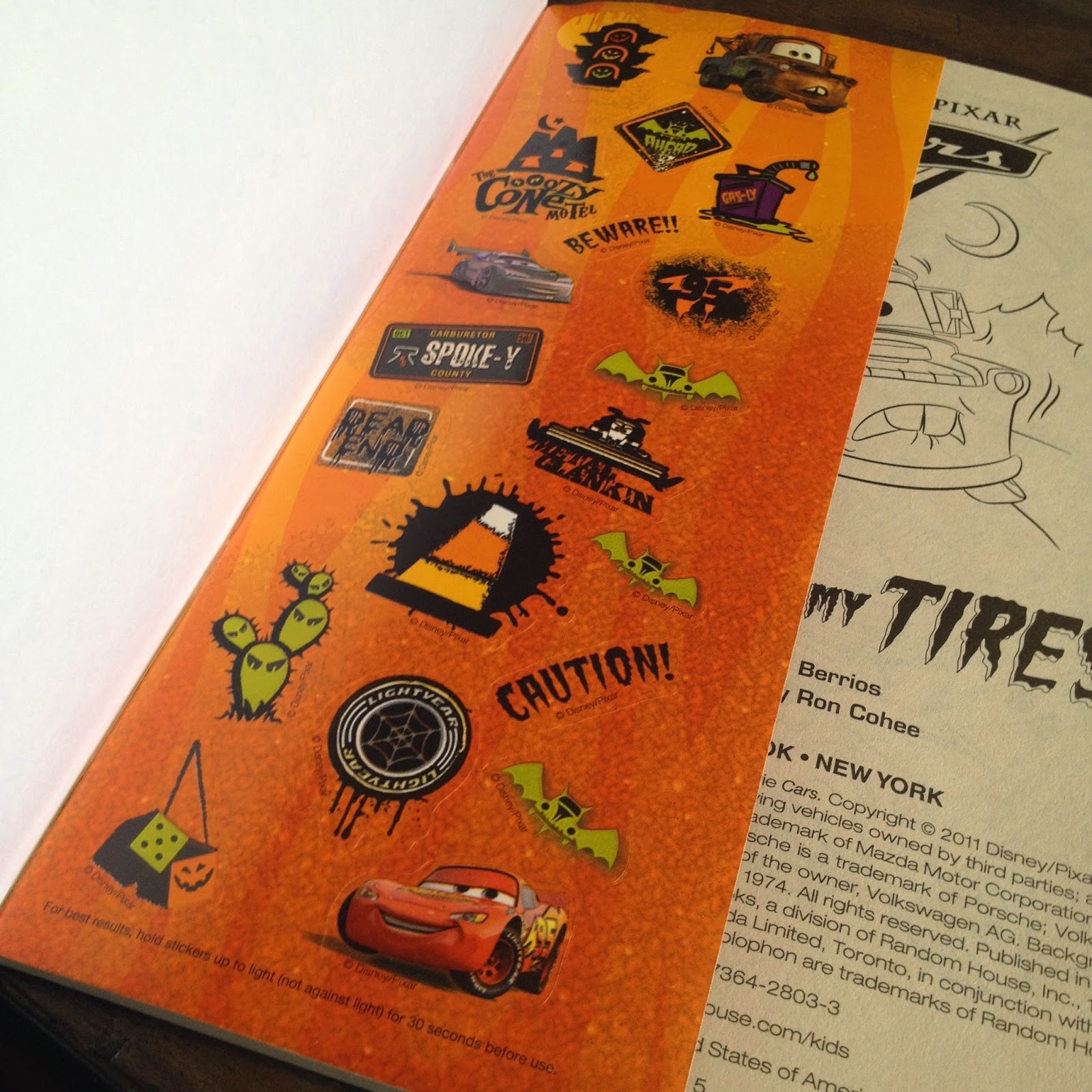 Dan the Pixar Fan: Cars: Halloween Coloring Book ("Shakin in my Tires!")