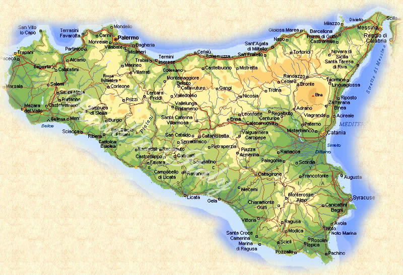 Corleone Sicily Map