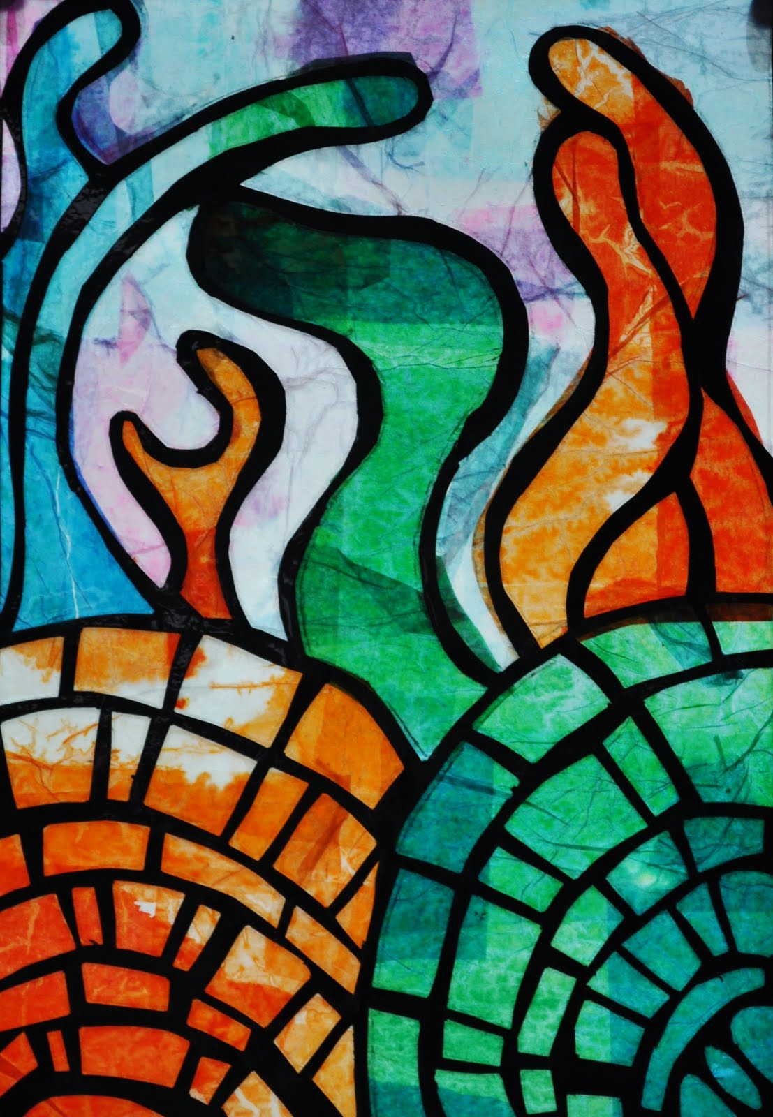 I teach art Stained Glass Window Designs in Paper