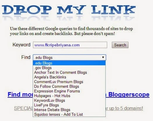 Teknik SEO Footprint Drop My Link - Ficri Pebriyana