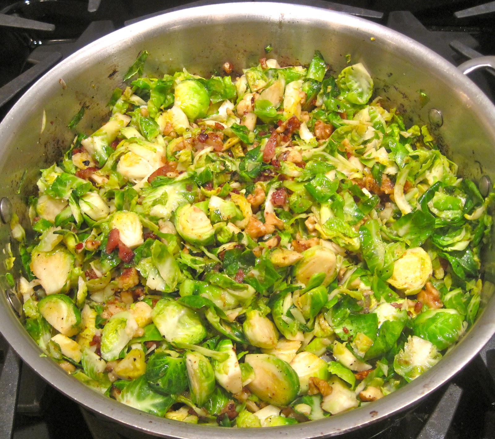 The Wooden Spoon Diaries Shredded Brussel Sprouts with Bacon & Walnuts