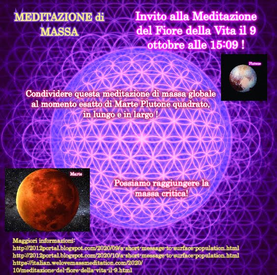 Flower of Life Meditation - Mass Meditation on October 9th 2020 at 01:09 PM UTC !
