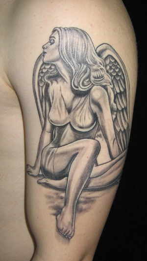 crying angel tattoo