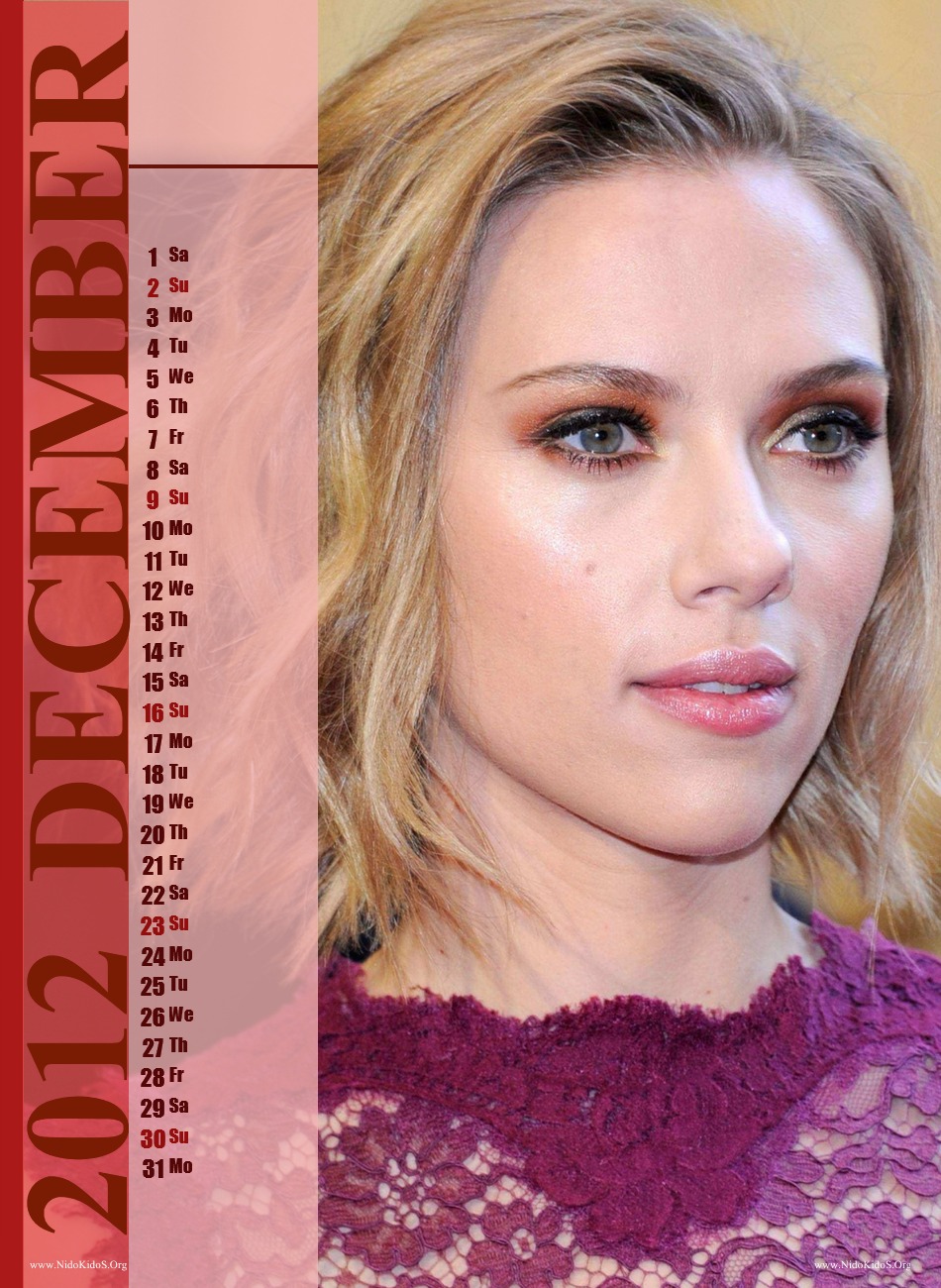 Scarlett Johansson 2012 Calendar Scarlett Johansson 2012 Calendar