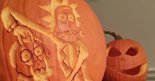 S. Garrett Pace's Pumpkin Carvings: Rick and Morty Pumpkin Carving