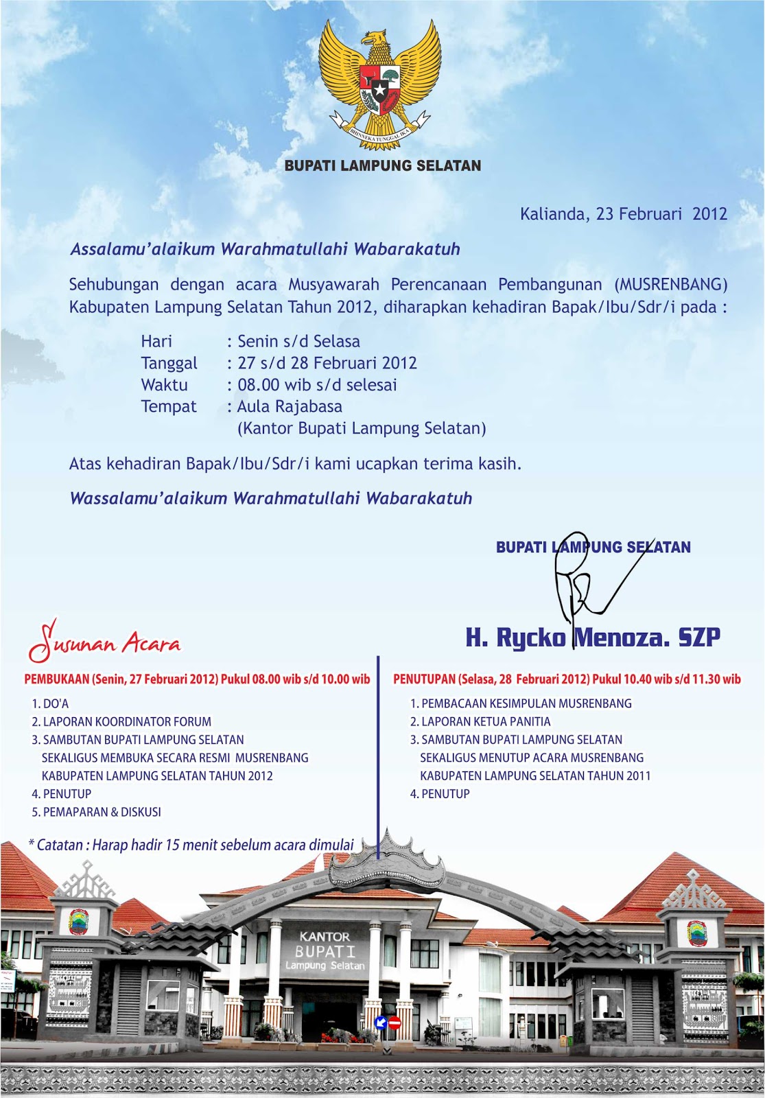 Afrora Desain: Undangan Musrenbangkab tahun 2012