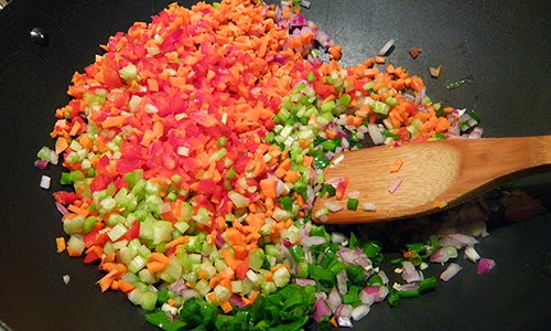Colorful Variety of Veggies Sauteing