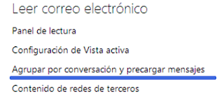 configuracion de mensajes de correo