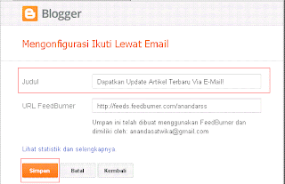 Kustomisasi form langganan via RSS Feed di Blogger. (Gambar tidak terlihat? Klik kanan tulisan ini, dan pilih 'Reload Image!')