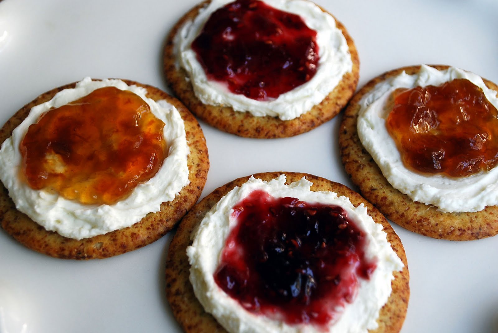 Lucy's Ladle Wheat Crackers with Cream Cheese and Jelly