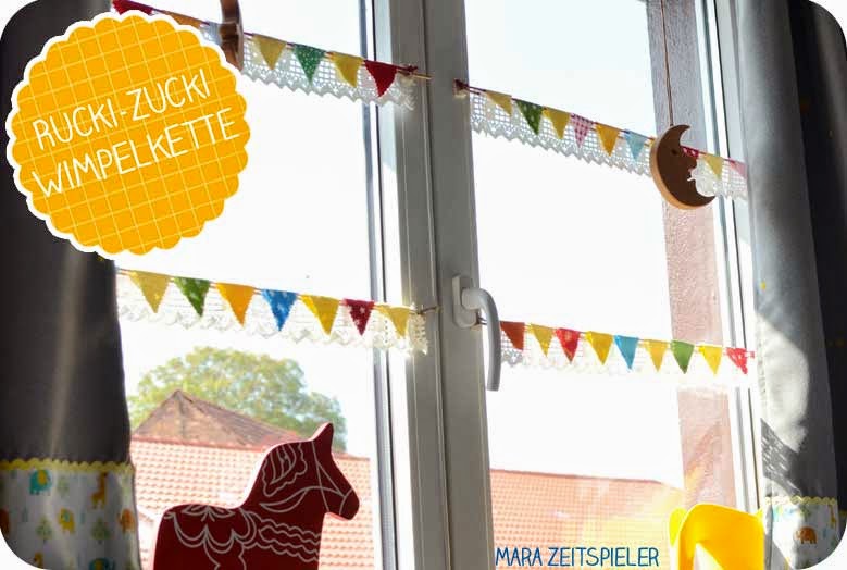 Mini wimpelkette für's fenster ~ mara zeitspieler