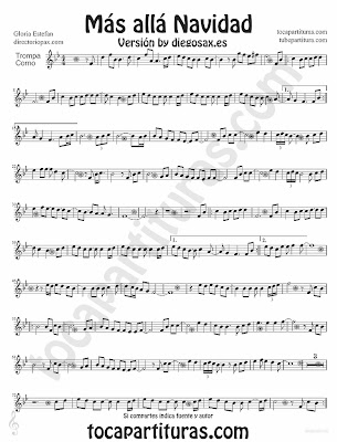 Tubescore Beyond by Gloria Estefan sheet music for Horn Christmas Carol Music Score Mas alla