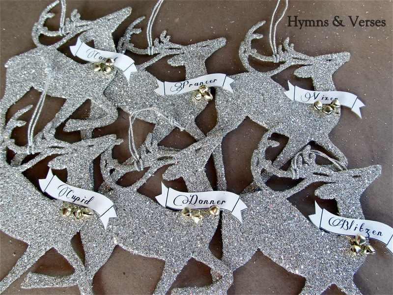 ... and Verses: Twas the Night Before Christmas Glitter Reindeer Ornaments