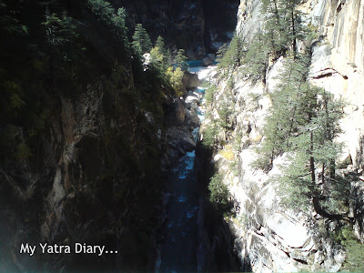 River Ganga as seen from Asia's Highest Bridge in Bhaironghati in the Garhwal Himalayas in Uttarakhand