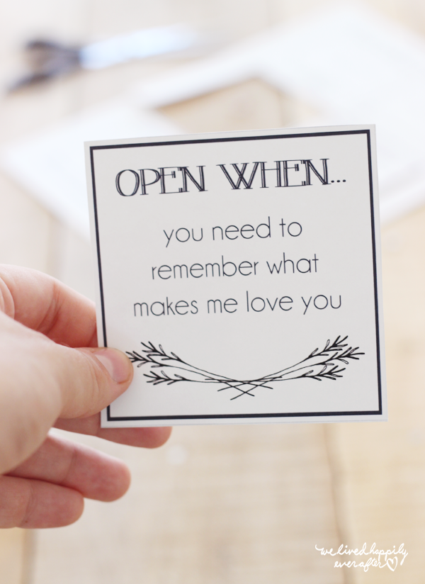 Open When Letters Template