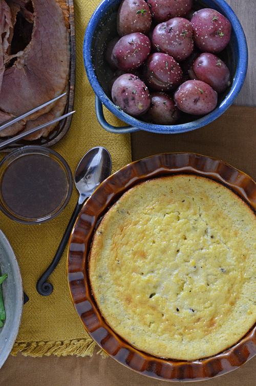 Fire Roasted Poblano and Corn Casserole
