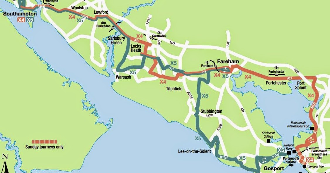 X4 Bus Route Map Southampton Bus Update: First X4/X5: Timetables Revealed