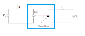 Optocoupler optocoupler circuit with led and photodiode