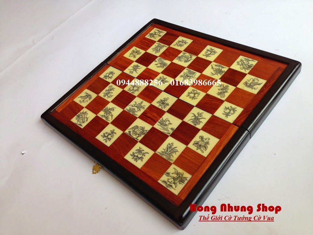Quà tặng sếp, quà biếu sếp cao cấp – Bộ bàn cờ tướng cờ vua Gỗ &Sừng trâu 2015