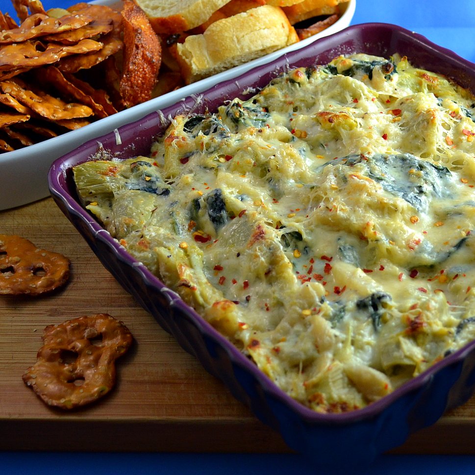 The Foodie Couple Creamy Spinach Artichoke Dip