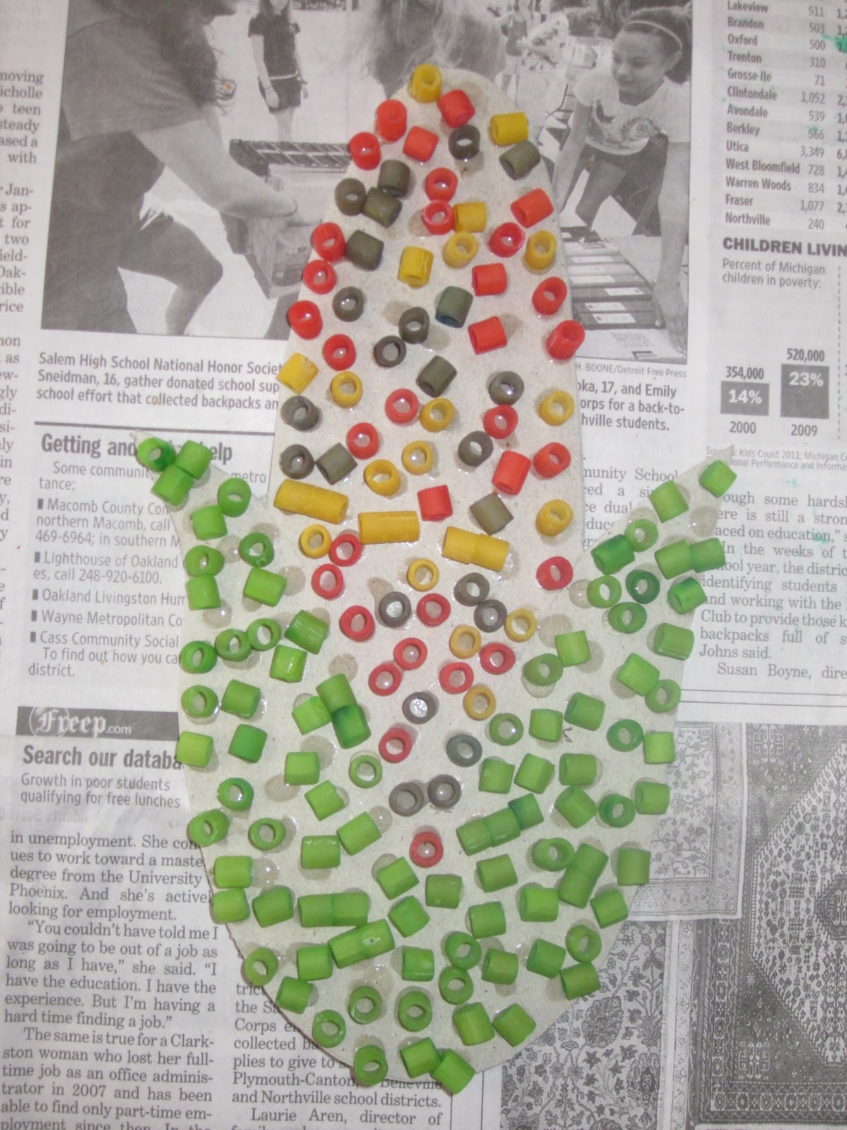 Because I Said So (and Other Mommyisms) Beaded Indian Corn Mosaic Craft